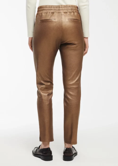 Noa Stretch Leather Trousers - metallic sepia